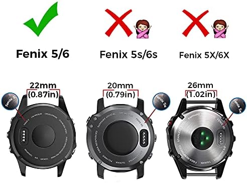 Notocidade Compatível com Fenix ​​6 Watch Bands para Fenix ​​6/Fenix ​​6 Pro/Fenix ​​5/Fenix ​​5 Plus/Forerunner 935/Forerunner