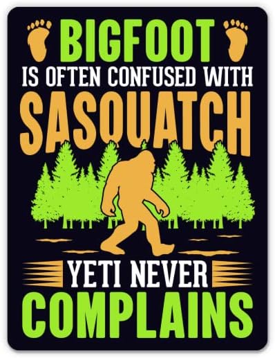 Bigfoot confundido com adesivos Sasquatch - 2 pacote de adesivos de 3 - vinil à prova d'água para carro, telefone, garrafa de