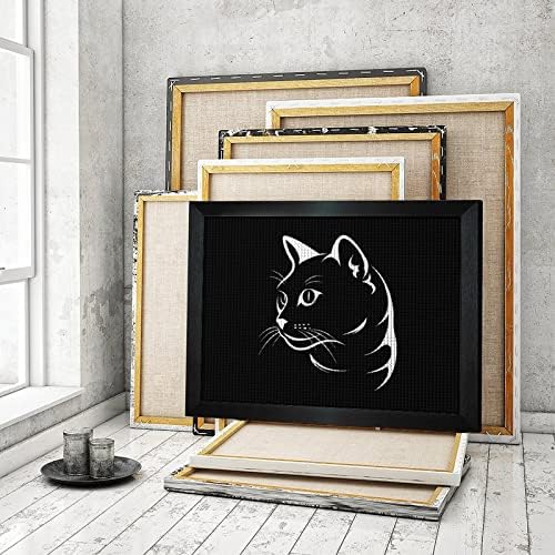 Face de gato em kits de pintura de diamante preto quadro de imagem 5D DIY Drill full brill shinestone Arts Decoração de parede