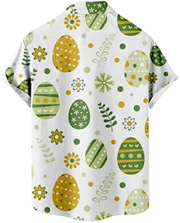 Camisa impressa da Páscoa para homens 2023 Tees soltos de verão Tampo de camisa de manga curta casual de mangas curtas