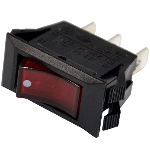 Interruptor de balancim iluminado por HQRP Red Off 3 Pong 15A 125V, lâmpada de neon, lareira elétrica, moedor, protetor de