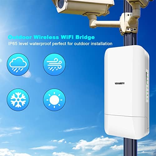 VSVABEFV WILE sem fio Ponte Wi -Fi 300Mbps 2.4g Ponto de longo alcance para apontar o roteador CPE à prova d'água