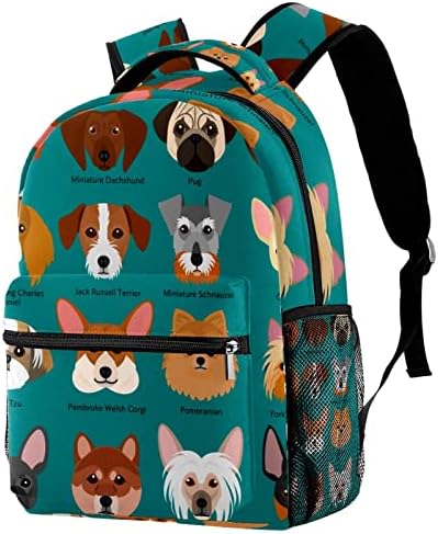 Dogs Faces Mochilas Meninas Meninas Bag da Escola Viagem Caminhando Camping Daypack Rucksack