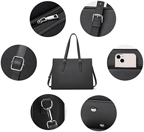 Bolsa de laptop para mulheres 15,6 polegadas Laptop bolsa de couro Classy Computer BreathCase para trabalho Bolsa à