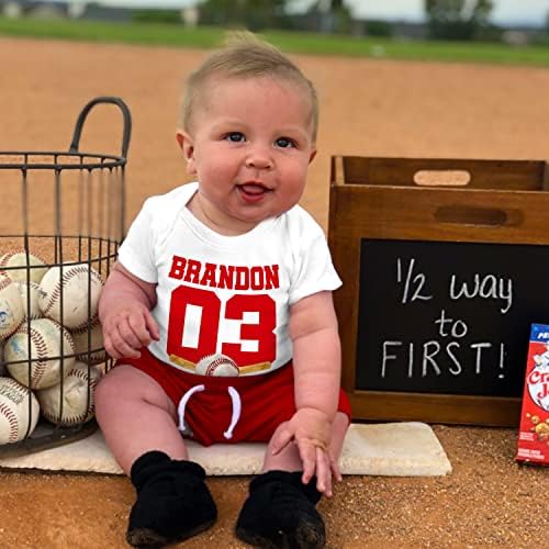 Menas de bebê esportivos personalizados para menino - 8 desenhos e cores de beisebol personalizado roupas de menina presentes