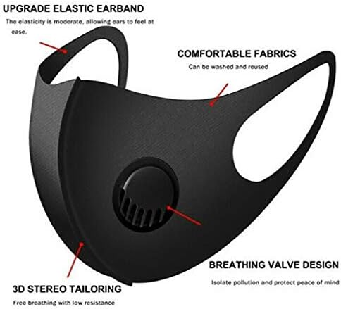 Máscara facial para adultos máscaras de pano preto máscaras laváveis ​​máscaras de algodão impressão de algodão 3 corda