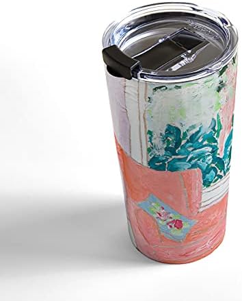 Society6 2021 Caneca de viagem, 20oz, Lara Lee Meintjes Uma sala com vista - poltrona rosa à beira da janela