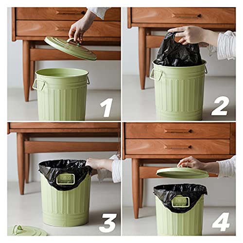 Ataay latas de lixo lixo lixo lata lata, lixo de lixo criativo vintage lixo de lixo com tampa de limpeza doméstica da sala de estar/a-10l