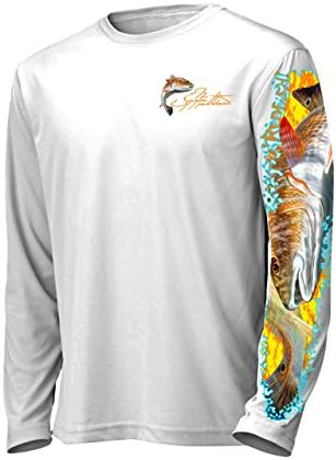 Jason Mathias Redfish Manga Longa UPF 50+ Camisa de pesca de alto desempenho