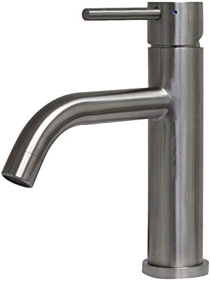 Coleção Whitehaus WHS8601-SB-BSS Hole Single Faucet, aço inoxidável escovado