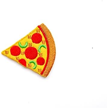 Conjunto de Plpatch de 2 minúsculos. Mini Pizza Hot Dog Fast Food Little Cute Desenho de Cartoon1 Costurar Ferro em Apliques Bordados