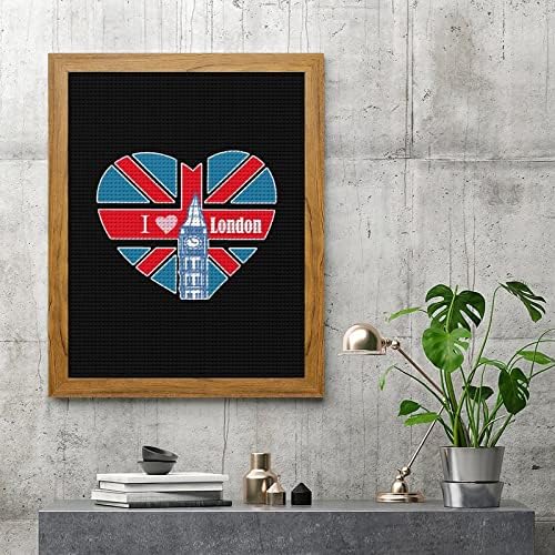 I Love London DIY 5D Diamond Painting Kits com moldura de madeira Artesanato de perfuração Full Arrand obra para decoração