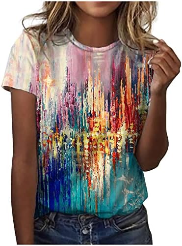 Camiseta do Summer Top For Women 2023 Roupas Crew Crew Crew Crew Crew Floral Graphic Lounge Tee B8 B8