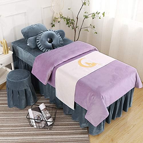 Capa de cama de beleza de lã de coral, lençóis de massagem de cor sólida super macia conjuntos de tabela de colaboração com o rosto