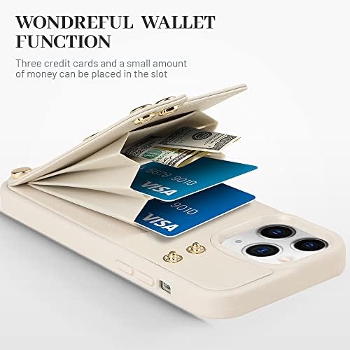 Caixa da carteira Lameeku Compatível com iPhone 11 Pro Max, capa de couro com suporte de cartão, kickstand de anel
