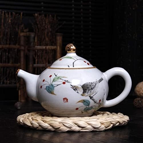 TEAPOT DE CERAMICA ， MANUAL DE CRIATIVIDADE HOMAREIRA Retro de porcelana Tule de chá de chaleira Filtro de chá de chá