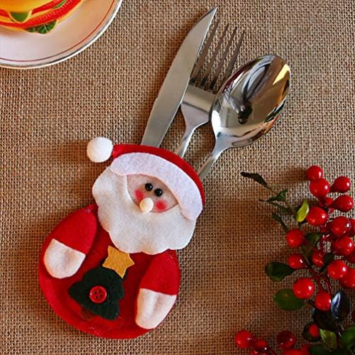 Portadores de talheres de Natal do NUOBOTETY, suporte para artigos de mesa para decorações de mesa de jantar de festa de Natal, 6 PCs