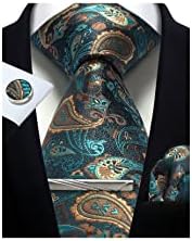 Cwkoon Paisley mass amarra a gravata de bolso de bolso de bolsa de gola de bolso clipes clássico para homens conjuntos de