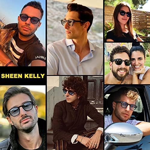 Sheen Kelly Acetato polarizado Os óculos de sol retro oval para homens Mulheres Pirata Capitão Johnny Depp Eyewear