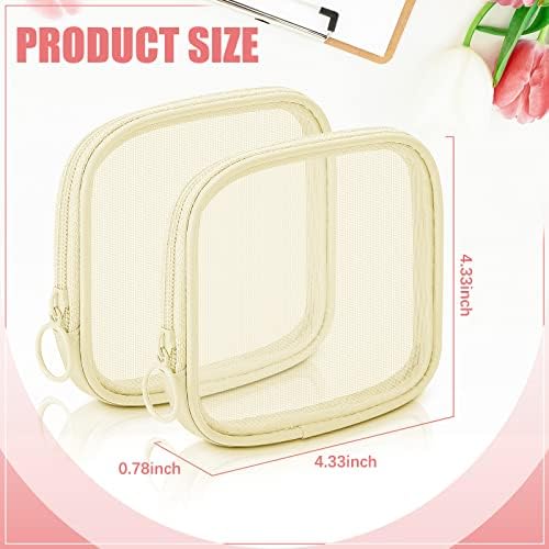 Weewooday 4 PCs Mesh Makeup Bag Mesh Mesh Bolsa Cosmética Viagem Bolsa de Hedaninho Bolsa com Zíper Mini Maquiagem