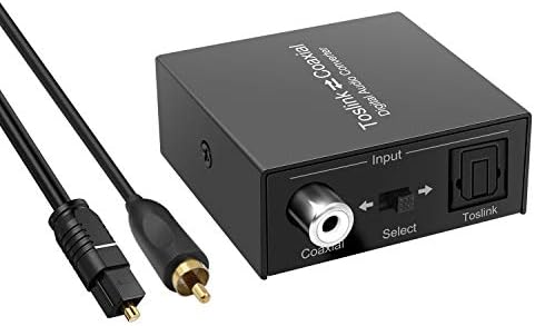 Adaptador de conversor de áudio digital óptico a coaxial ou coaxial a óptico, coaxial digital bidirecional para/do
