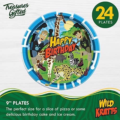 Tesouros dodados Wild Kratts Birthday Party Supplies - Serve 24 convidados - Dishware Deluxe Conjunto Wild Kratts