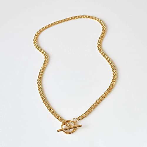 Colares em camadas de ouro de chesky para mulheres, colar de corrente de ouro 14k Mulheres da moda cubana de link de papel alterações