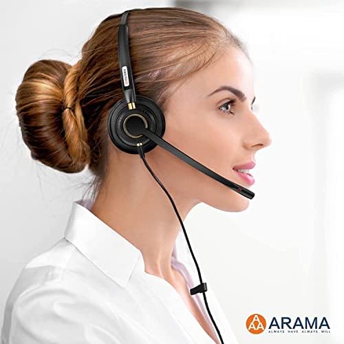 Fone de ouvido de arama rj9 com ruído cancelamento de microfone para fone de ouvido de telefone compatível com Polycom Mitel shoretel