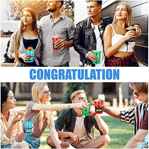 Gerrii 48 peças Copas de formatura 2023 copos de estádio de plástico parabéns parabéns copos de pós -graduação definida para bebidas