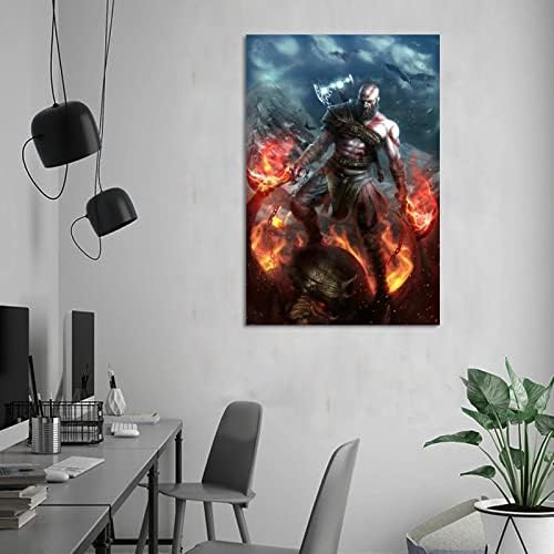 UWW Kratos God War Video Video Game Poster Decorativo Pintura Canvas Arte da parede Posters de sala de estar Pintura de