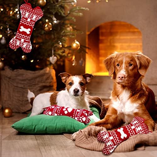 6 PCs malha de cão meias de Natal Mini Cachorro de estimação Meias de Natal Red Knit Dog Staff Shape Petings para animais