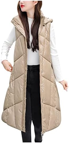 Colete de soprador comprido feminino preto mulheres quentes casaco de inverno engrosse jaqueta de algodão acolchoado