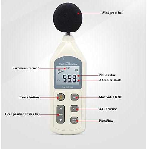 UXZDX CuJux Digital Sound Level Meter 30-130dB Medição de ruído Decibel Monitoramento do Logger Tester