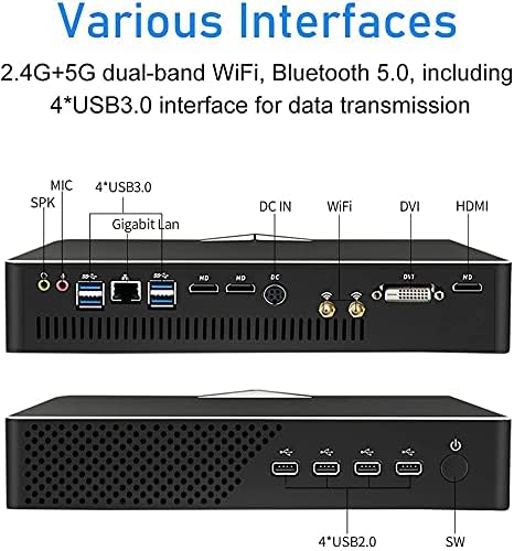 Partaker Mini Gaming PC, Computador de Desktop, Mini PC poderoso com Core i9 10900F Octa Core Processor, 64 GB DDR4