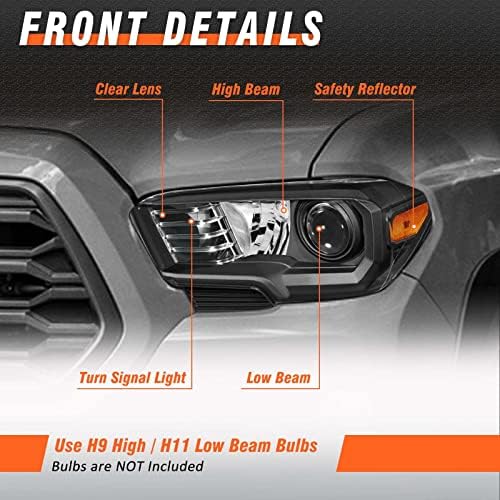 AXLAHA 2017 2018 2019 2020 2021 2022 Conjunto de faróis de Tacoma para -2022 Toyota Tacoma Modelos apenas moradia