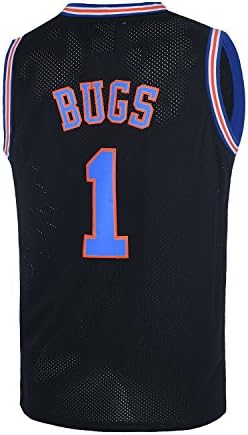 Caiyoo 23 Bugs Lola Space Movie Jersey de basquete juvenil para meninos se encaixa em 5 a 18 crianças