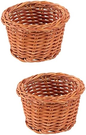 Decoracionas de Sewacc para salas de casa 2 pcs 1/12 mini casas de cesta de casas modelos de cesta mini recipientes de alimentos