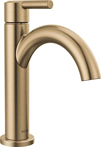 Torneira Delta Faucet Nicoli Gold Banheiro Torneira, torneira de banheiro de um orifício, torneira de banheiro de maçaneta única,