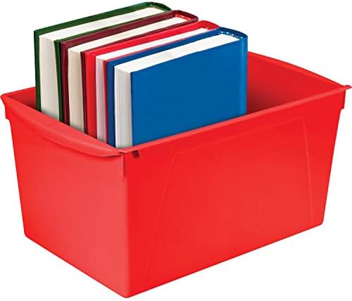 Storex Double XL Wide Book Storage Bin, 7 x 9,2 x 14,5 , vermelho, amarelo, verde, azul -petróleo, azul, roxo