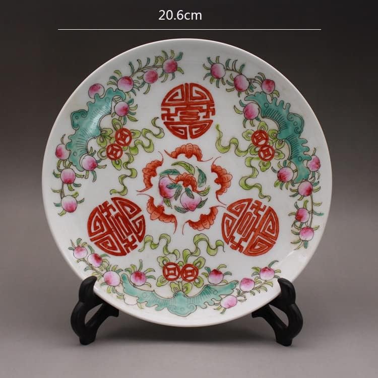 JKUYWX pintada à mão Pêssego pastel placa artesanal Coleção de porcelana antiga