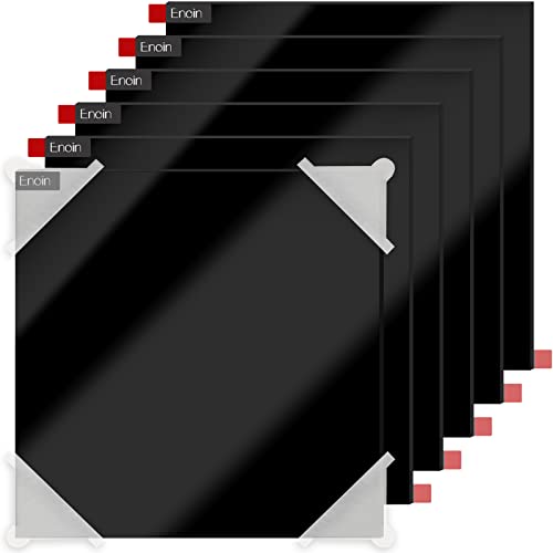 Enoin 6 pacotes 8x8 polegadas preto não transparente acrílico/plexiglasse folha 0,118 '' 1/8 de espessura, painel de placa