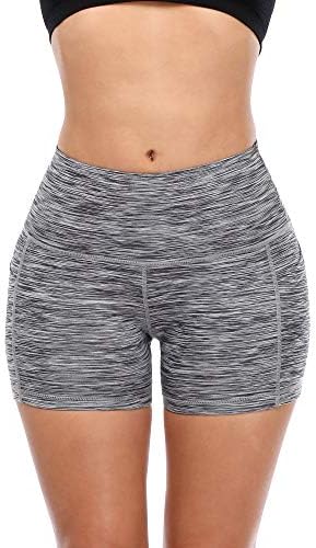 Shorts atléticos de cintura alta da Cadmus para shorts de fitness de ioga feminina com bolsos profundos