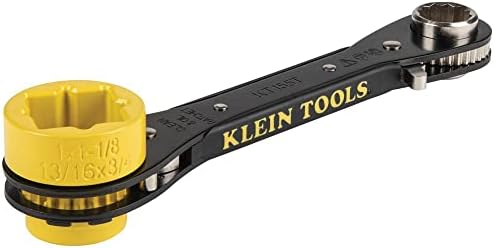 Klein Tools KT155T 6-in-1 Clear de catraca do atacante com parafuso através do design e soquete amarelo brilhante