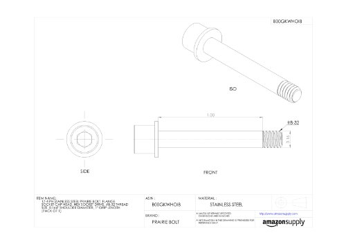 17-4 pH aço inoxidável Prairie Bolt, acabamento simples, cabeça de tampa da soquete do flange, acionamento de soquete hexadecimal,