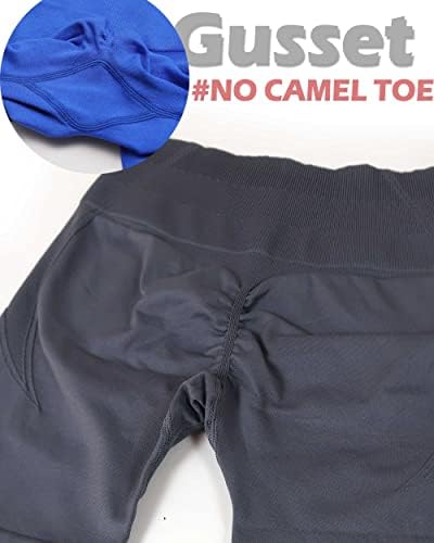 Danysu Leggings de bumbum com racha sem costura para mulheres Treino de barriga de 3 camadas Pontas de ioga inferior