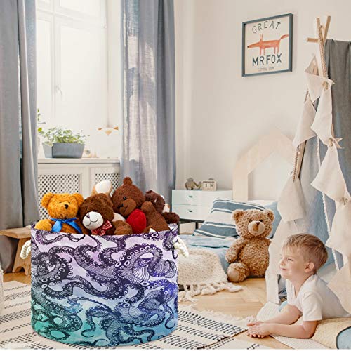 VISESUNNY COLEXSÍVEL CASCO DE GRANDE CAPACIDADE abstrato Octopus Roupas Hipster Toy Storage Toy Tow