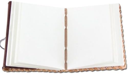 Anuent Antique couro artesanal ligado diariamente no bloco de notas para homens e mulheres tamanho médio de papel, melhor presente