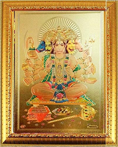 Suninow Panchmukhi Hanuman Photo Frame | Frames de fotos de Deus | Moldura fotográfica de decoração de parede | Quadro de fotos