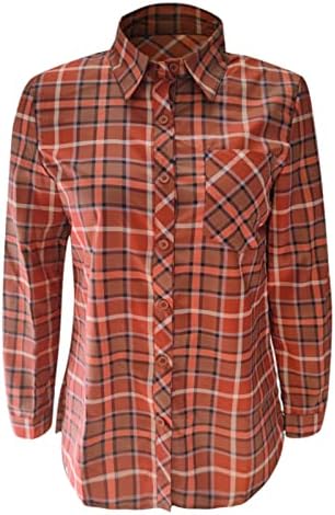 Camisas de flanela feminina Camisas de moda de manga comprida Jaquetas de camisa botão Up lapel feminina flanela xacket