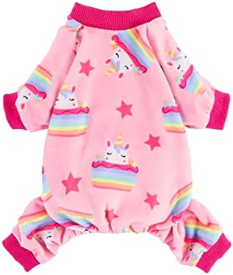 Pijamas de cães de cupcake unicorn fitwarm, roupas de cachorro para cães pequenos menina, vestuário de gato de animais de estimação,